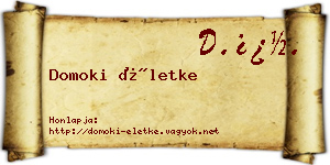 Domoki Életke névjegykártya
